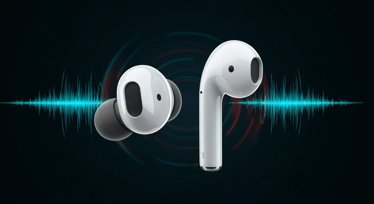 Tecnologia de cancelamento de ruído aprimorado dos AirPods Pro 3 em funcionamento, simbolizando imersão sonora.