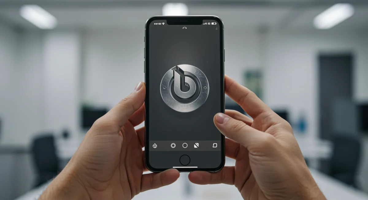 Logo 3D de alta qualidade criado em um aplicativo essencial para designers gráficos no iPhone.